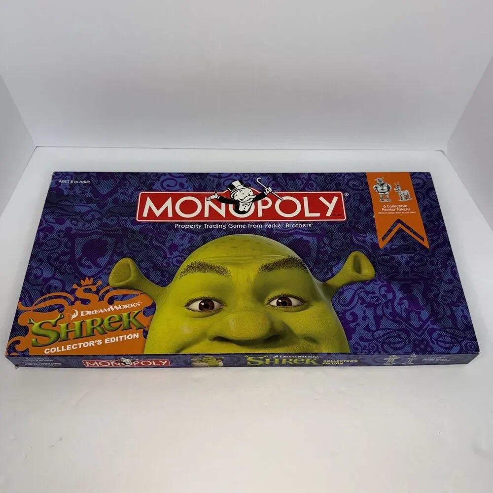 Shrek Monopoly Collector's Edition 2007 Complete 6 Pewter Tokens DreamWorks Game